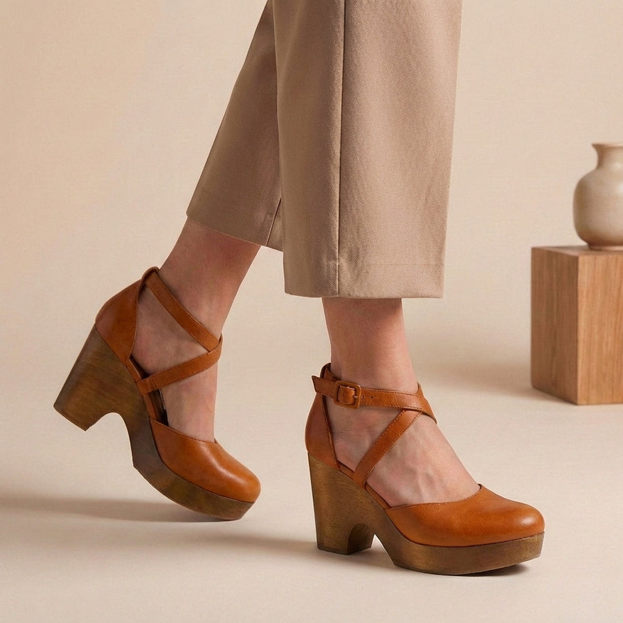 Alice | Womens Block Heel Strap Platform Heels